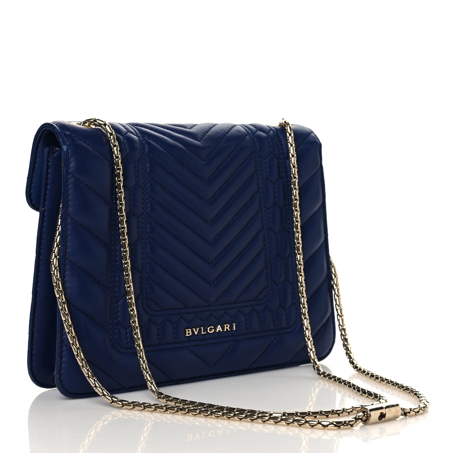 Calfskin Quilted Serpenti Forever Shoulder Bag Navy