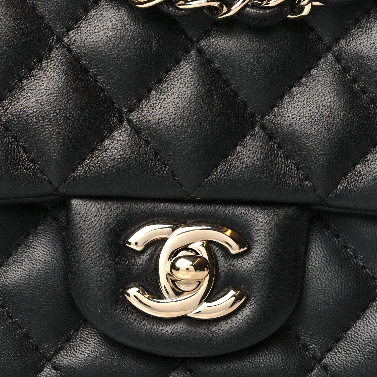 Chanel Lambskin Quilted Mini Square Flap Black 8 of 11