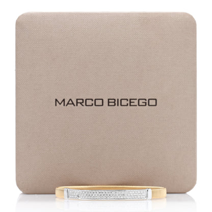 Marco Bicego 18K Yellow White Gold Diamond Thin Coil Pave Bangle Bracelet 4 of 4