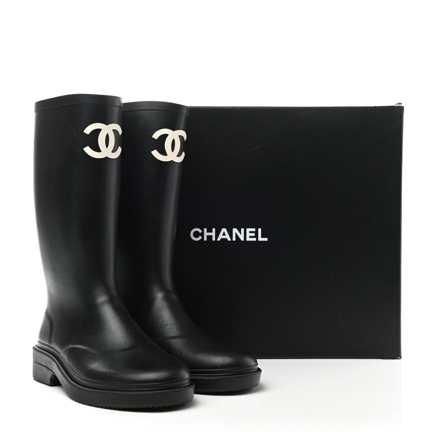 Chanel Caoutchouk CC High Boots 37 Black 8 of 8