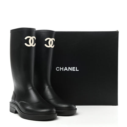 Chanel Caoutchouk CC High Boots 37 Black 8 of 8