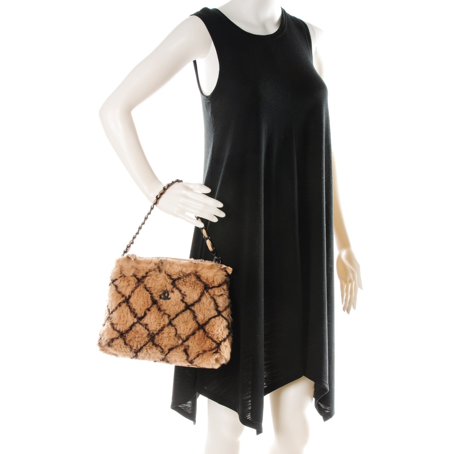 Chanel Lapin Fur Quilt Pattern Small Tote Beige 2 of 7