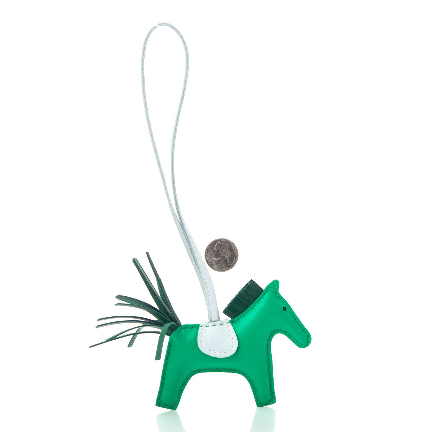 Hermes Milo Lambskin Grigri Rodeo Horse Bag Charm PM Menthe Malachite Brume 2 of 4