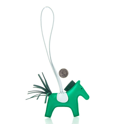 Hermes Milo Lambskin Grigri Rodeo Horse Bag Charm PM Menthe Malachite Brume 2 of 4