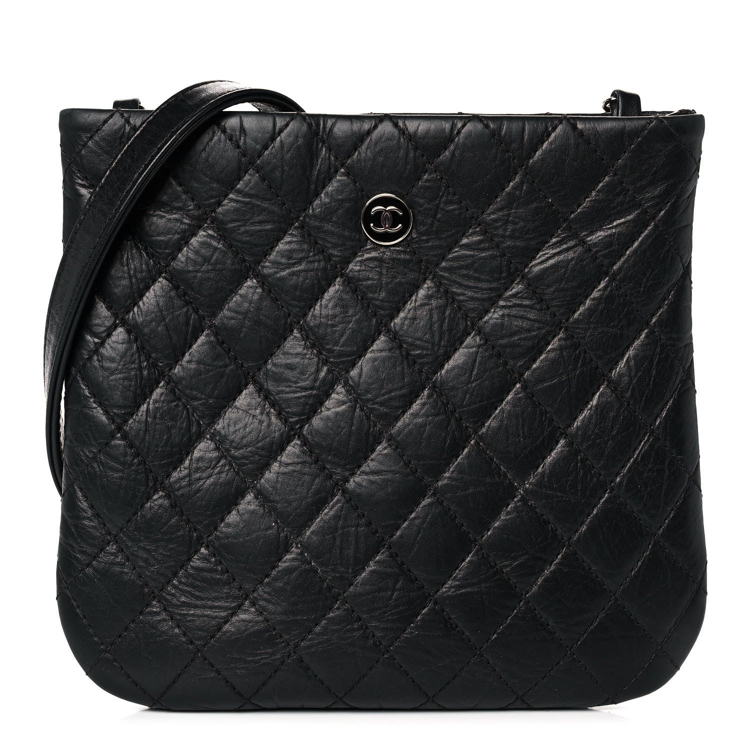 Chanel Aged Calfskin Quilted Crossbody Bag Black 1 of 11