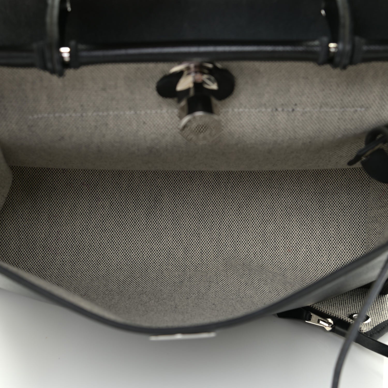 Hermes Toile H Berline Vache Hunter Herbag Zip PM 31 Black Ecru 8 of 13