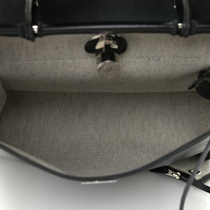 Hermes Toile H Berline Vache Hunter Herbag Zip PM 31 Black Ecru 8 of 13