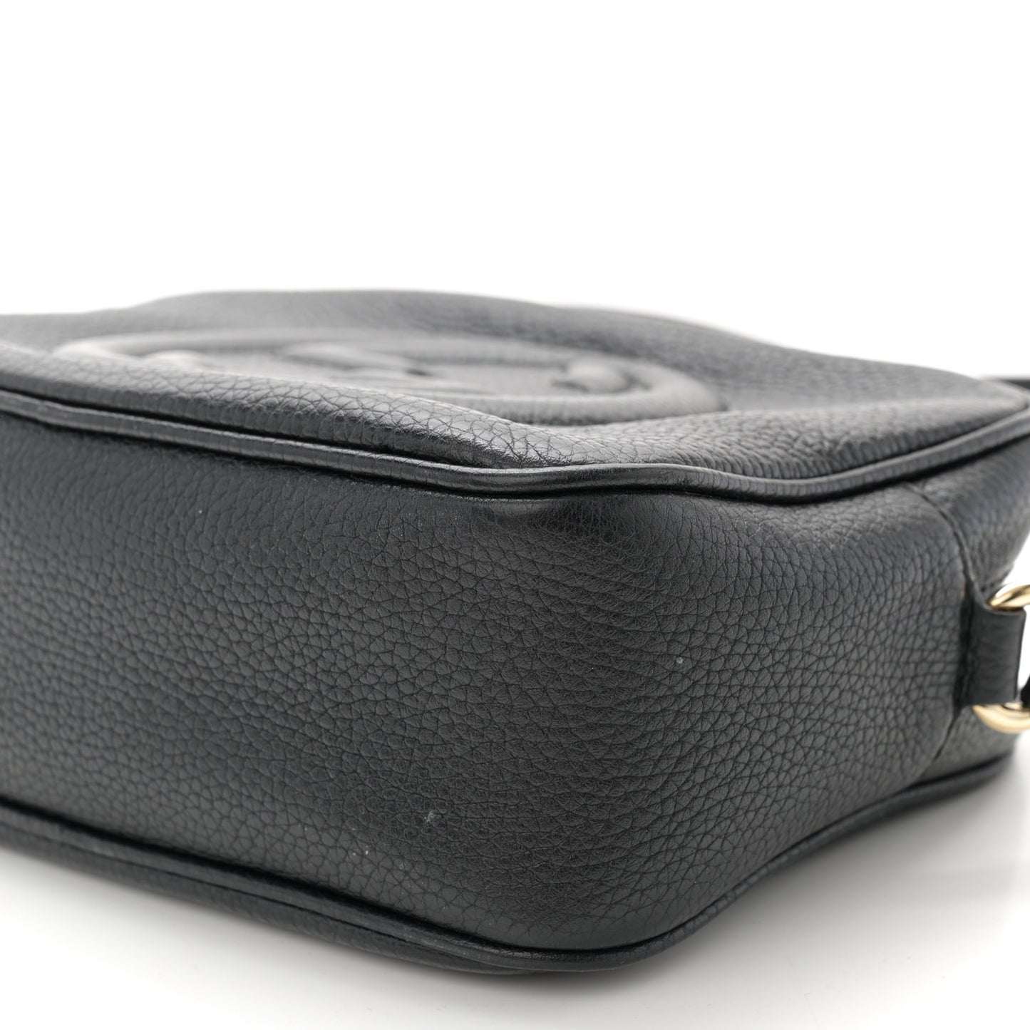 Pebbled Calfskin Small Soho Disco Bag Black