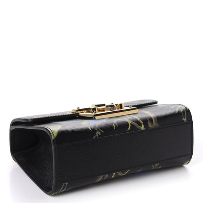 Gucci Calfskin Tropical Print Small Padlock Shoulder Bag Black Multi 3 of 9
