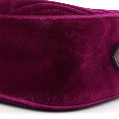 Gucci Velvet Matelasse Small GG Marmont Chain Shoulder Bag Fuchsia Violet Cyclamen 7 of 13