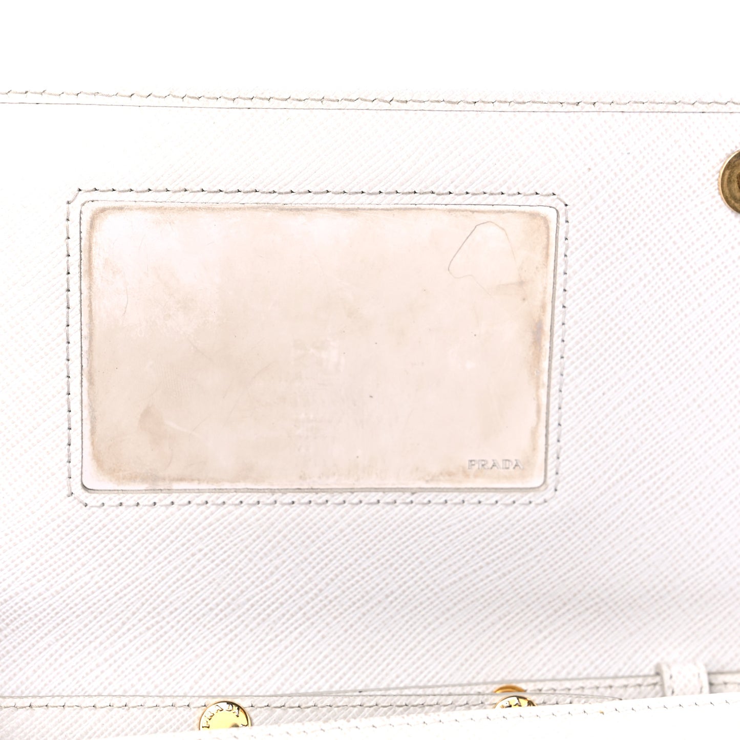Saffiano Lux Chain Wallet White
