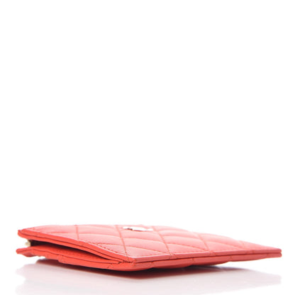 Chanel Lambskin Quilted Zip Card Holder Red 4 of 8