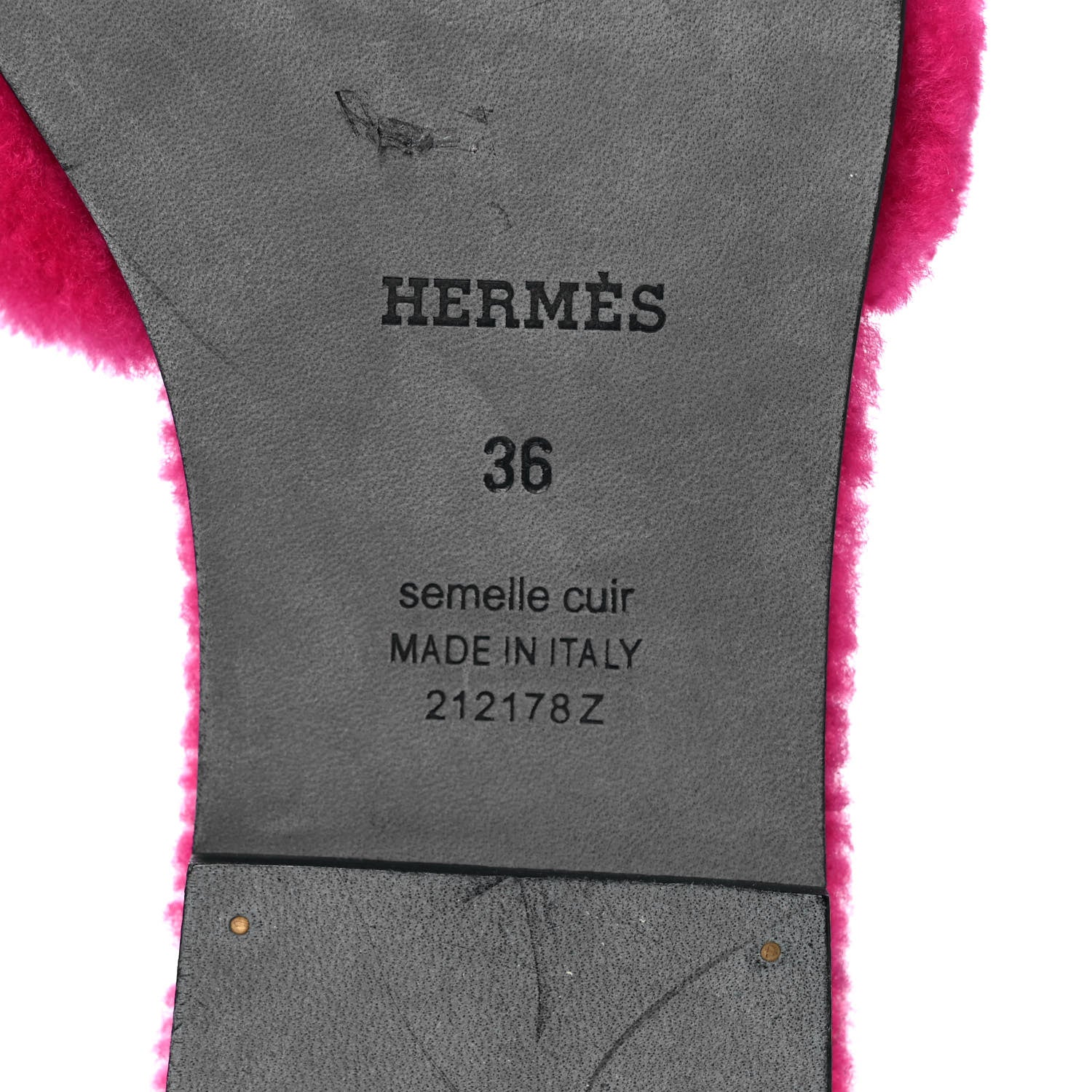 Hermes Woolskin Oran Sandals 36 Rose Fuchsia 6 of 8