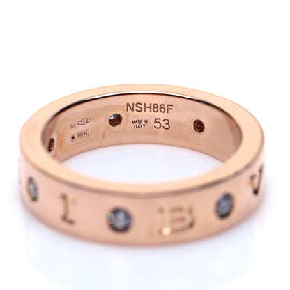 Bulgari 18K Rose Gold 7 Diamond BVLGARI BVLGARI Band Ring 53 6.5 5 of 5