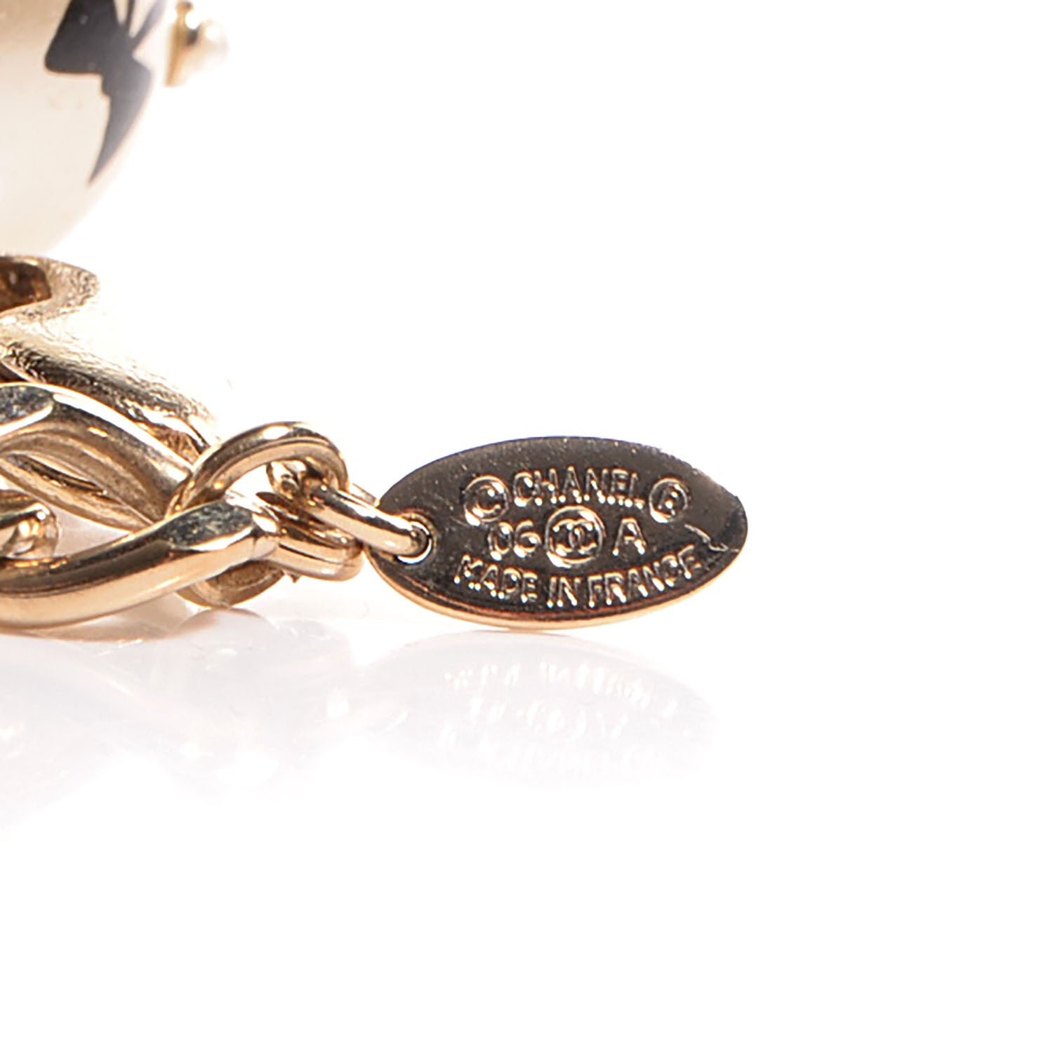 Chanel Pearl CC Bracelet Ivory Black Gold 3 of 4