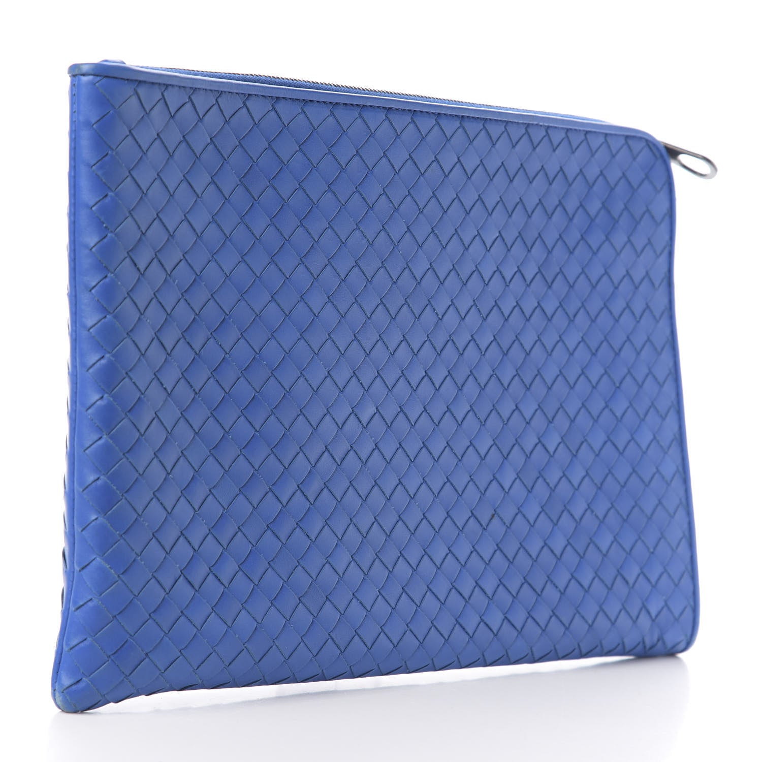 Bottega Veneta Nappa Intrecciato Flat Zip Pouch Blue 2 of 8