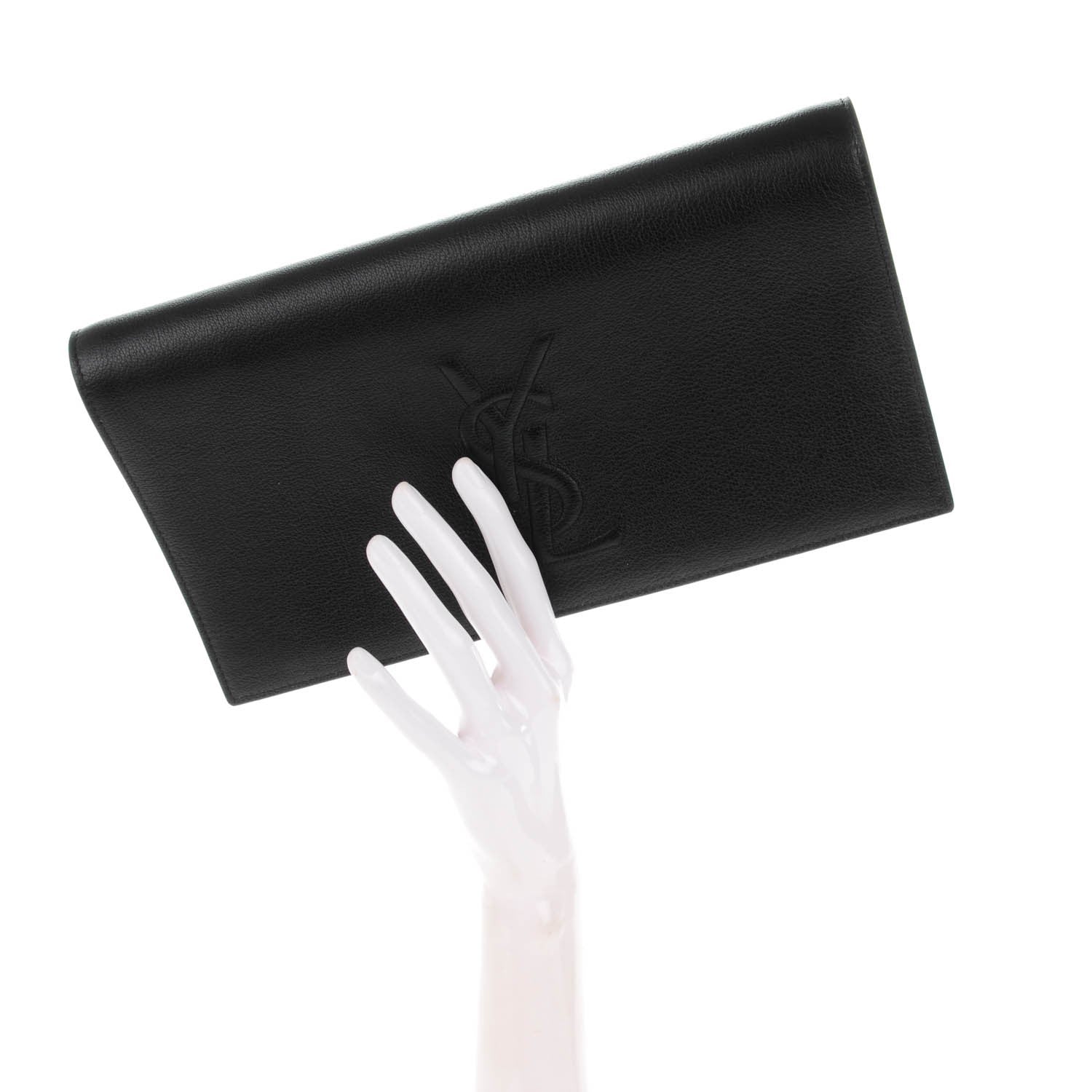 Saint Laurent Calfskin Monogram Large Belle De Jour Clutch Black 2 of 7