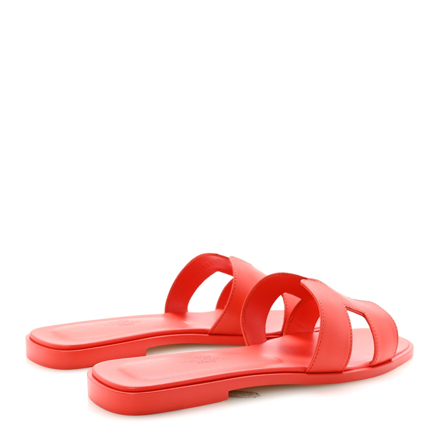 Hermes Box Calfskin Oran Sandals 37 Rouge Grenadine 5 of 10