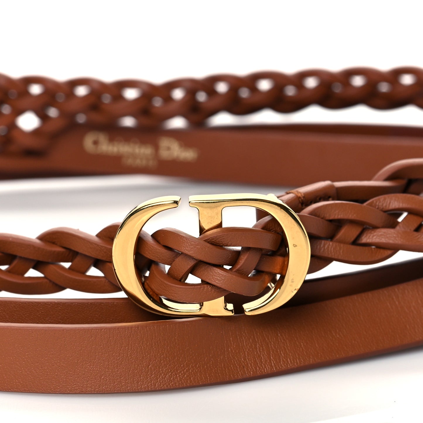 Calfskin Braided Belt 75 Brown