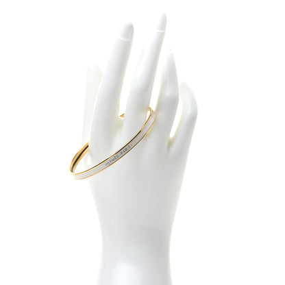 Hermes Enamel Printed Extra Narrow Bracelet 65 White 2 of 6