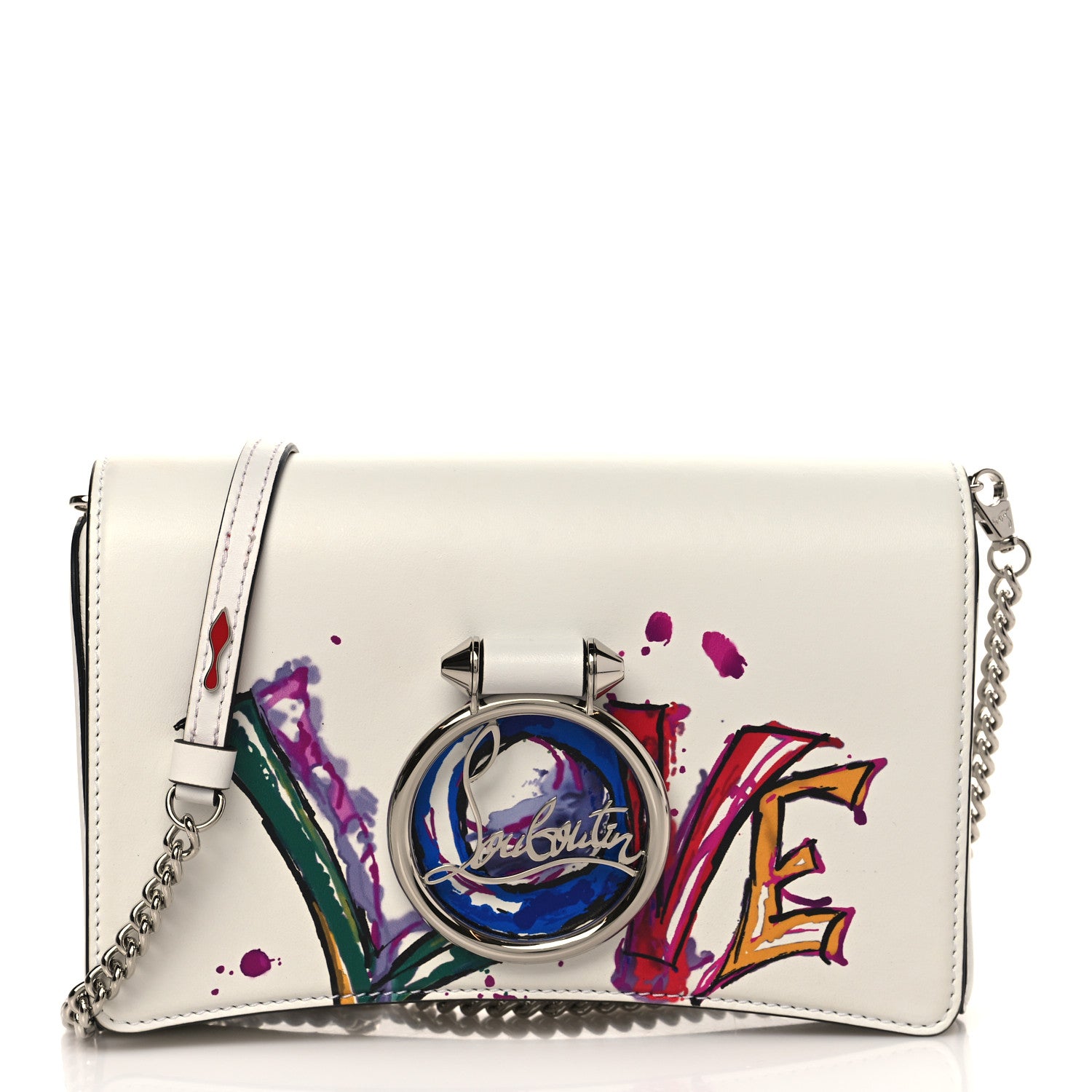 Christian Louboutin Calfskin Love RubyLou Clutch White 1 of 8