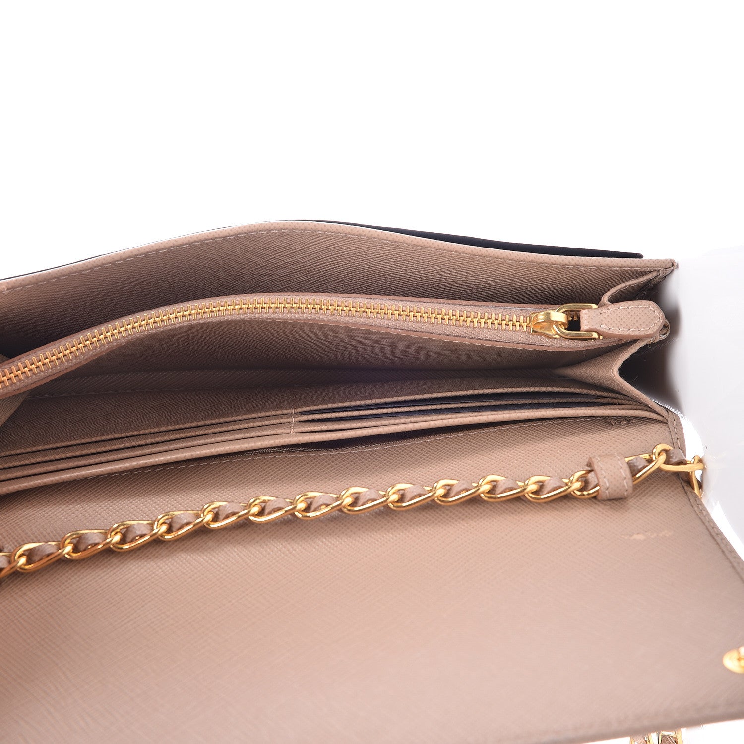 Prada Saffiano Metal Oro Chain Wallet Cammeo 6 of 14