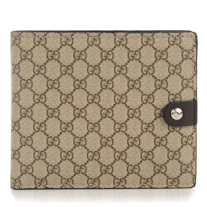 Gucci GG Supreme Monogram Bi-Fold Wallet Dark Brown 1 of 7