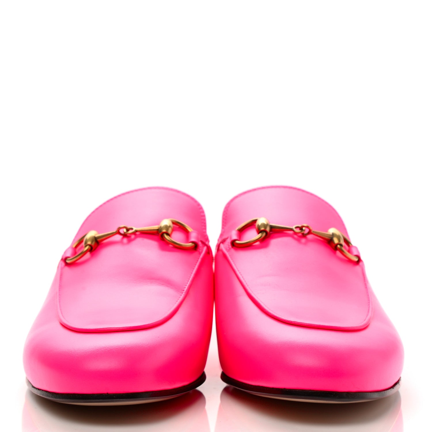 Gucci Calfskin Womens Princetown Slippers 35.5 Fuxia Fluo 2 of 8