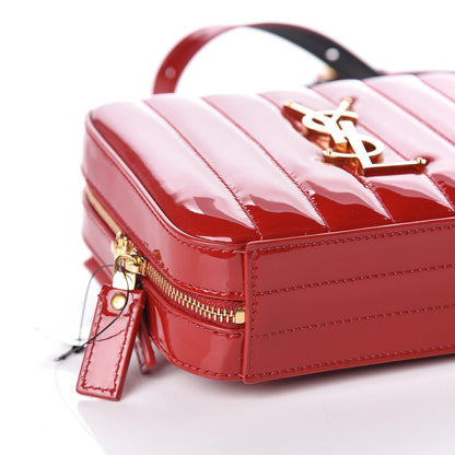 Saint Laurent Patent Matelasse Vicky Monogram Belt Bag Red 8 of 9