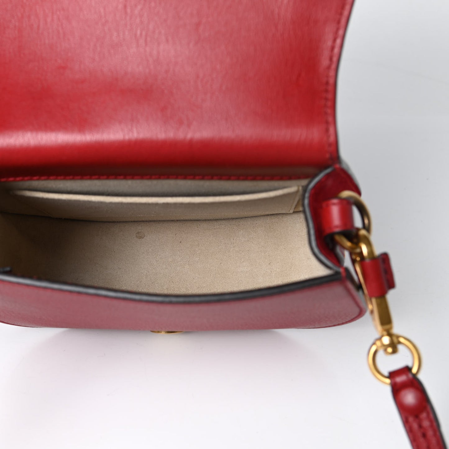 Calfskin Suede Small Nile Bracelet Bag Intense Red