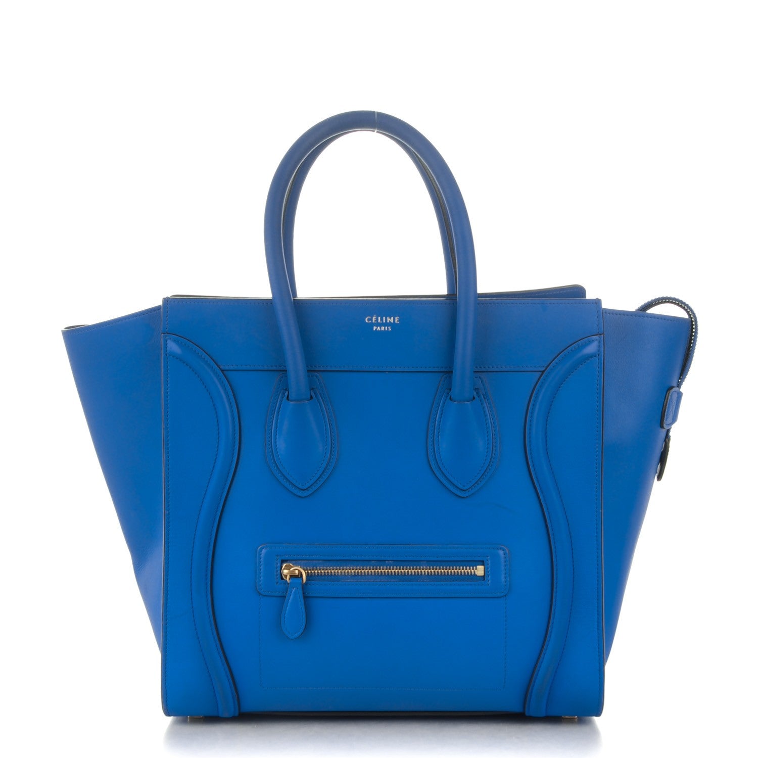 Celine Smooth Calfskin Mini Luggage Bright Blue 1 of 9