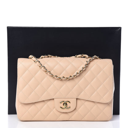 Chanel Caviar Quilted Jumbo Single Flap Beige Clair 11 of 11