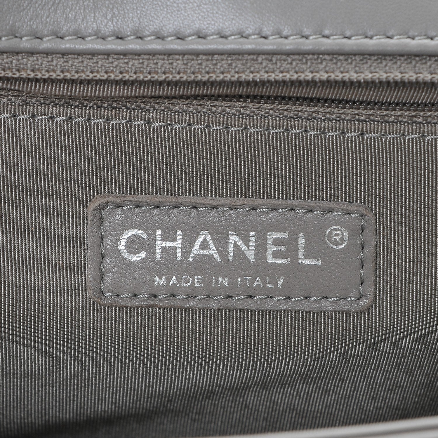 Chanel Calfskin Ombre Quilted Large Boy Flap Grey Beige 6 of 7