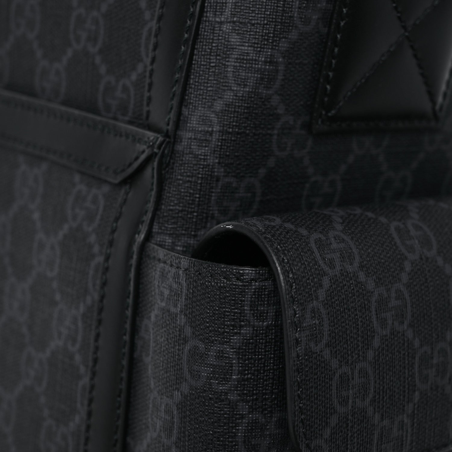 Gucci GG Supreme Monogram Web Messenger Diaper Bag Black Grey 15 of 17