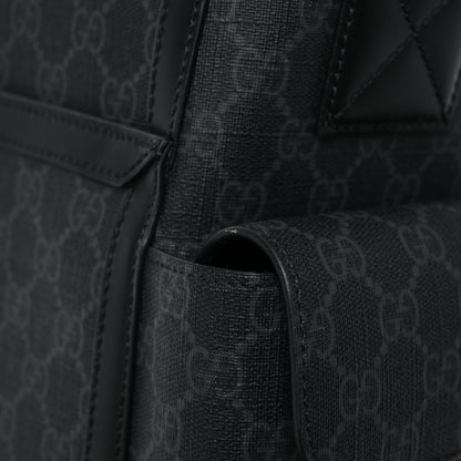 Gucci GG Supreme Monogram Web Messenger Diaper Bag Black Grey 15 of 17