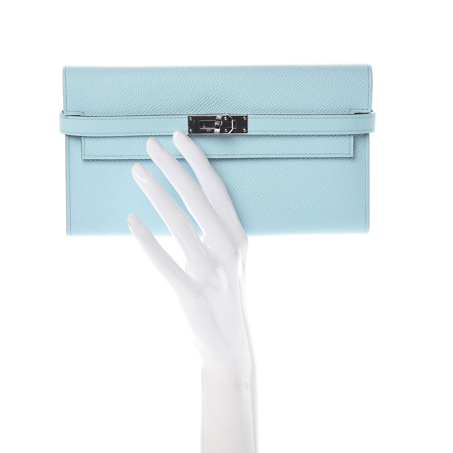 Epsom Kelly Longue Wallet Bleu Zephyr