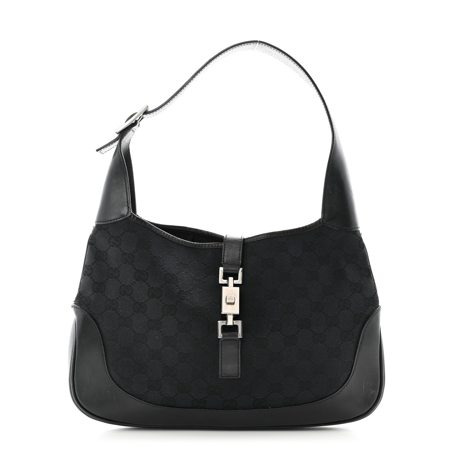Gucci Monogram Small Jackie O Hobo Black 1 of 12