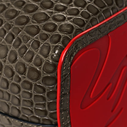 Christian Louboutin Crocodile Embossed Calfskin Spiked Small Cabarock Shopper Tote Silex 10 of 12