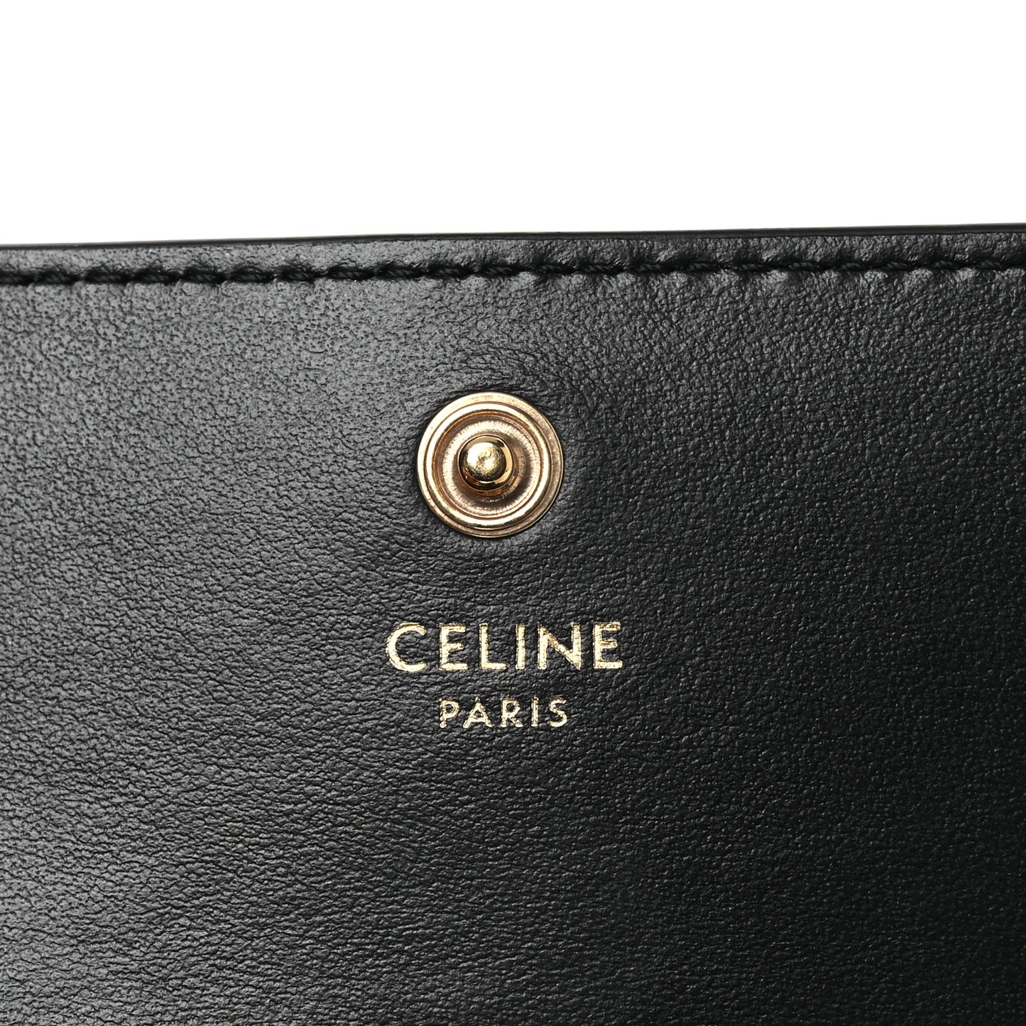 Shiny Calfskin Triomphe Key Case Black