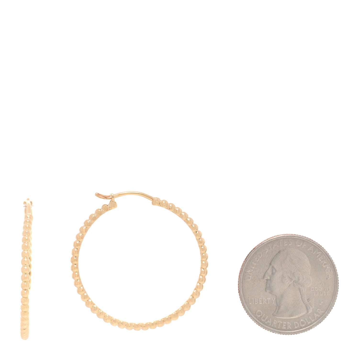 Van Cleef & Arpels 18K Yellow Gold Small Perlee Hoop Earrings 2 of 4