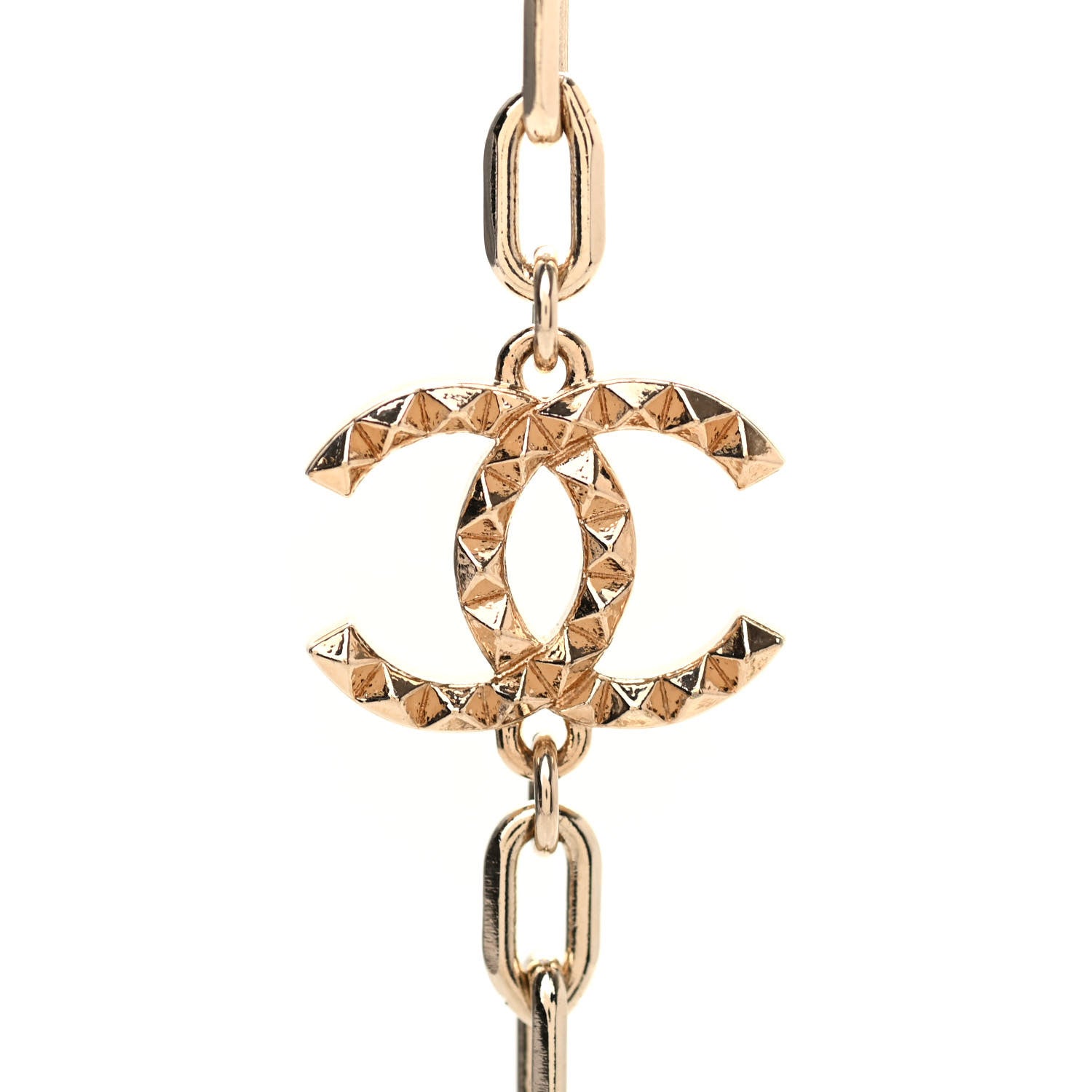Chanel Beaded Star CC Long Necklace Green Gold 6 of 7