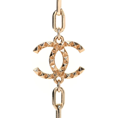 Chanel Beaded Star CC Long Necklace Green Gold 6 of 7