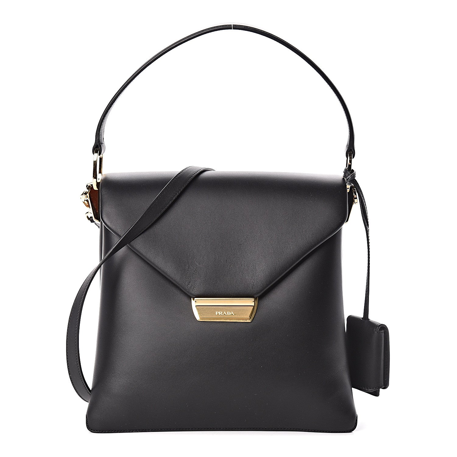 Prada New Calfskin Medium Ingrid Top Handle Bag Black 1 of 9