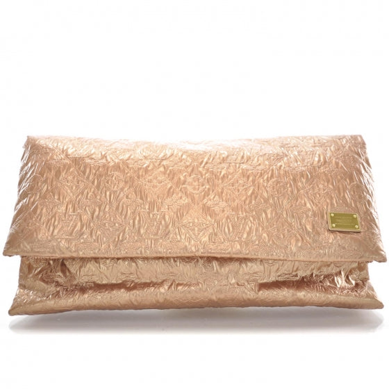 Jacquard Quilted Monogram Limelight Clutch GM Rose Gold