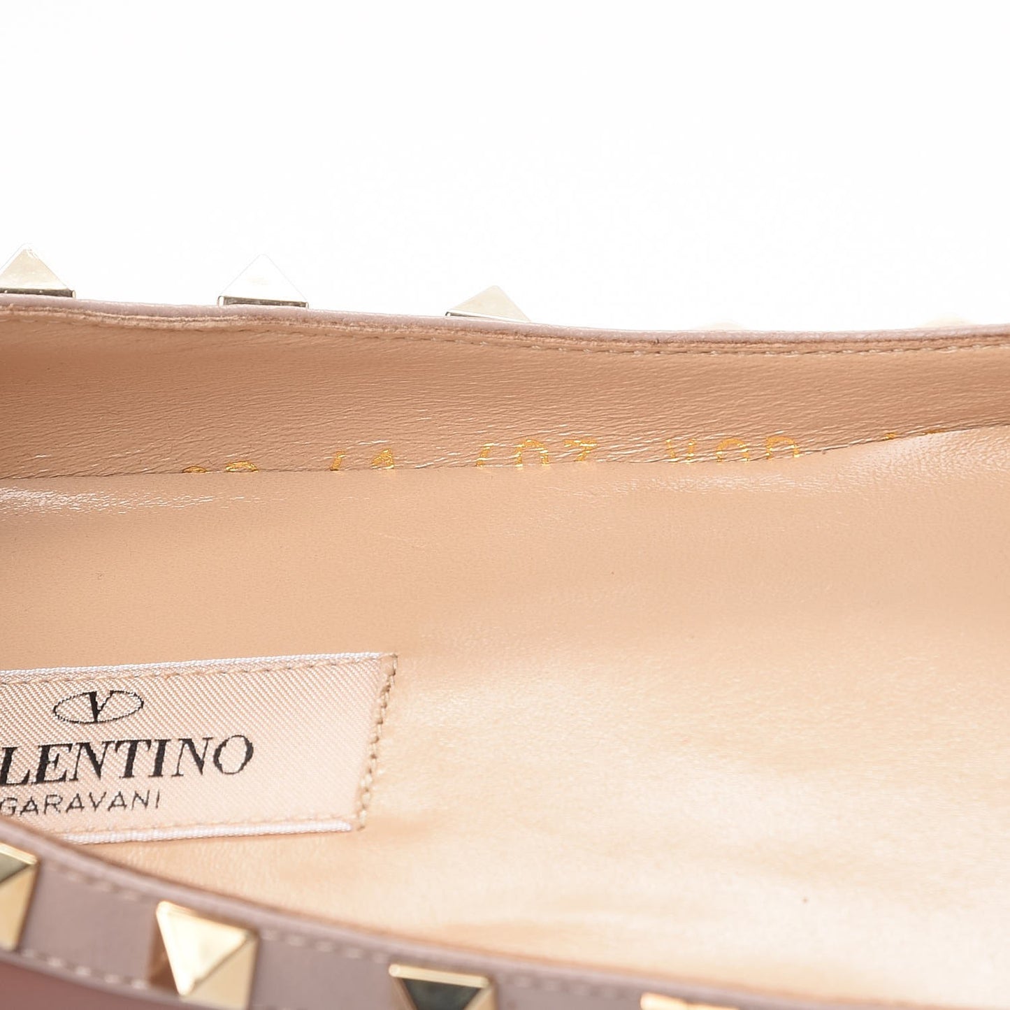 Nappa Rockstud Ballerina Flats 40 Poudre