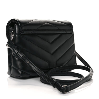 Saint Laurent Calfskin Y Quilted Monogram Toy Loulou Crossbody Bag Black 3 of 9