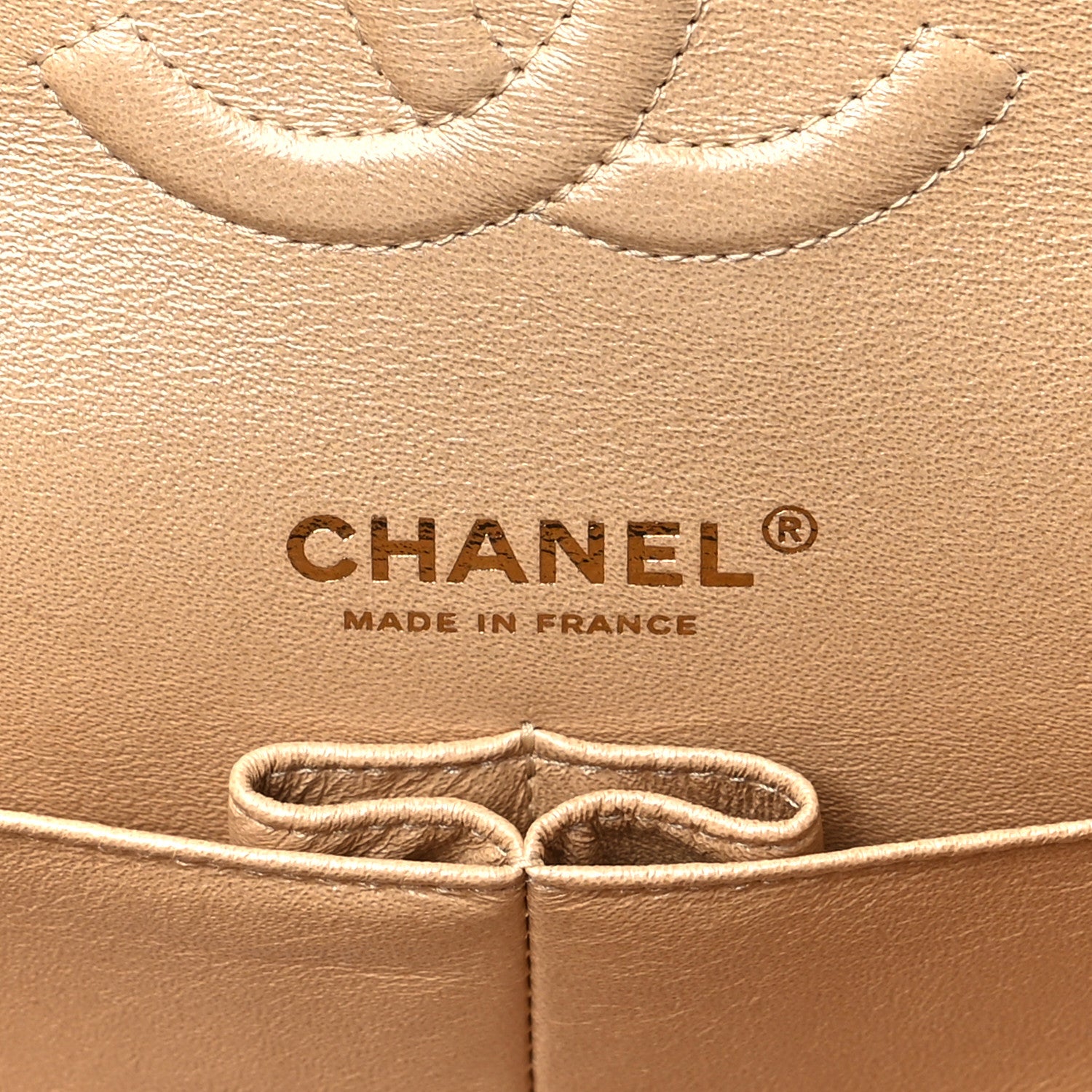 Chanel Iridescent Caviar Quilted Medium Double Flap Beige 6 of 11