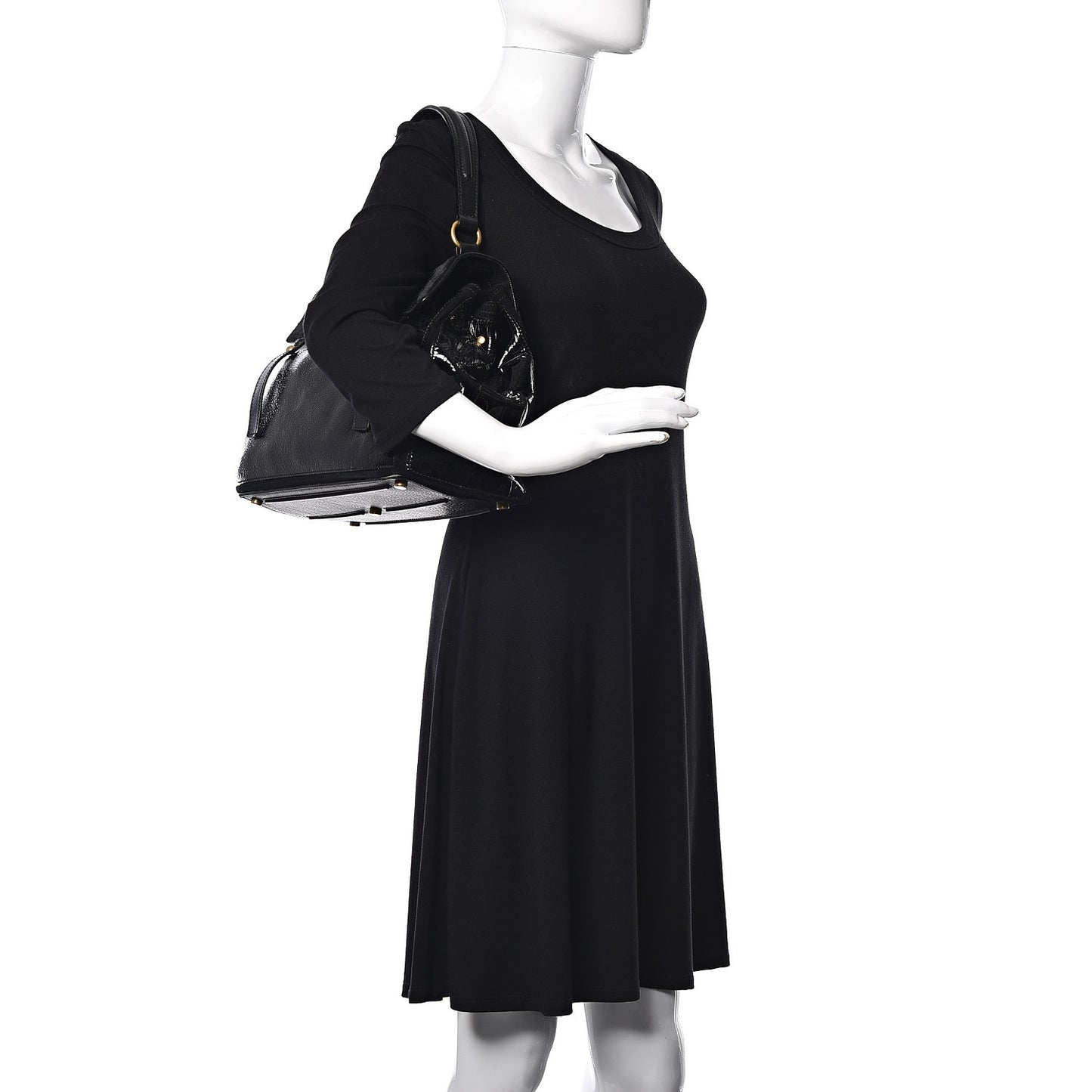 Pony Hair Patent Medium Muse Two Black