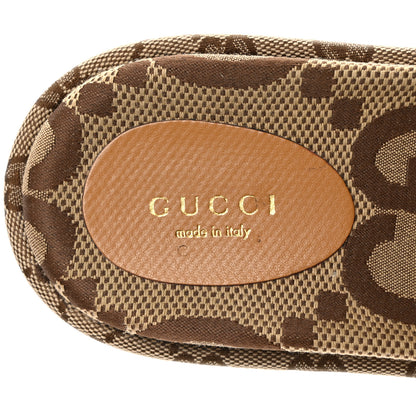 Gucci Monogram Maxi GG Angelina Platform 55mm Slide Sandals 38.5 Camel Ebony 8 of 9