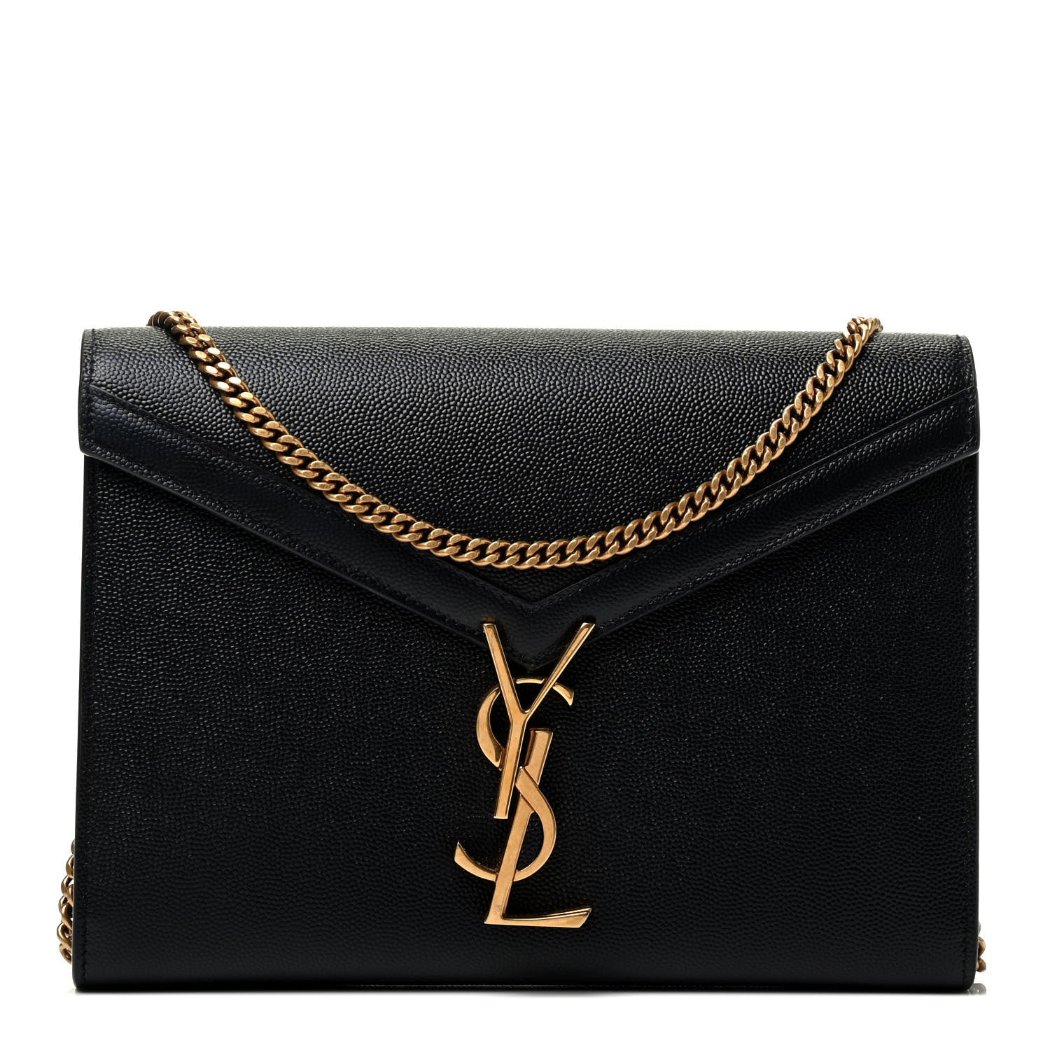 Saint Laurent Grain De Poudre Monogram Cassandra Chain Wallet Black Rouge Legion 1 of 8